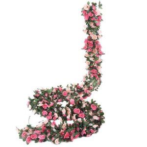 5 Pack 41 FT Fake Rose Vine Flowers Plants Artificial Flower Hanging Rose Ivy